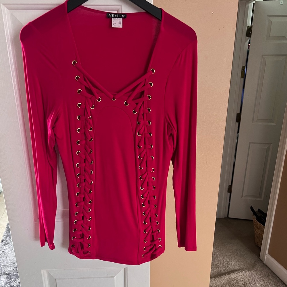Red Venus top with gold accents!